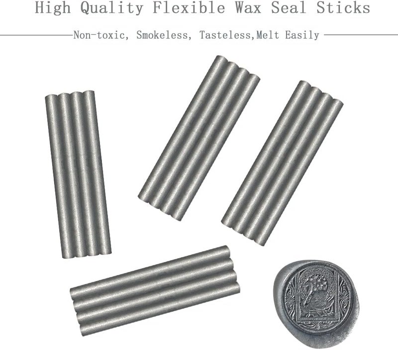 ANBOSE Wax Seal Sticks, 16 Pieces Glue Gun Sealing Wax Sticks for Wax Seal Stamp, Silver Wax Seal Stick for 0.44 Inch Glue Gun, for Wedding Invitations, Cards, Envelopes - Image 3